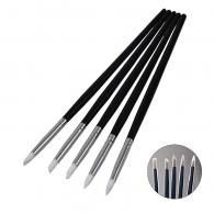 5 Gummi Spatulas Schwarz/Weiß (Fotofarbe abweicht) - #71409
