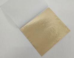 Antikgoldfarbenes Finish mit Metallblatt-Optik, 9 x 9 cm – Polymer Clay / Modelliermasse - #487435