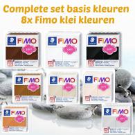 Fimo -Ton weiches Braun inklusive Schwarz/Grau/Hautfarben Farben - 6 Pakete - #603160