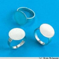 FIMO Klebering 12 mm, silberfarben – Schmuckkomponente für Polymer Clay - #1760