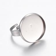 Fimo-Ringfassung, 20 mm runder Cabochon – Schmuck aus Polymerclay - #392565