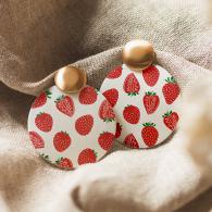 Fimo-Siebdruck-Erdbeerdesign – Polymer Clay / Modelliermasse - #492936