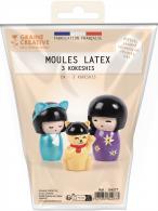 GC Latex-Gussform Japanisches Kokeshi-Set 3-teilig - #598907