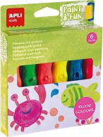 Lacktuben mit Pinsel – 14 ml, 6 Neonfarben – Modelliermasse - #599542