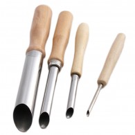 Werkzeuge Spachtel Holz 4-teilig, natur - Polymer Clay / Modelliermasse - #95468